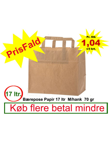 Carrier bag Paper 17L Brown 250pc/box - 