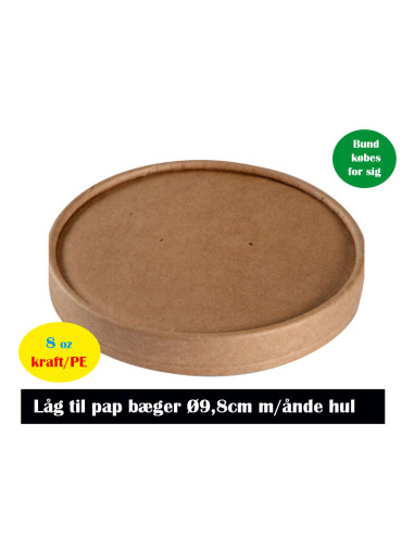 Lid Soup/Deli Bowl Nature Cardboard Brown 8oz/400ml 10x50pc/box - 