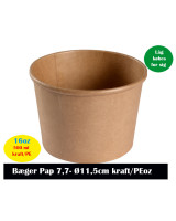 Suppe/Deli Skål Natur Pap Brun 500ml 10x50stk/kar 