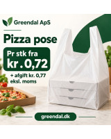 Bærepose Pizza pose plast HDPE 390/180x580mm Hvid 500stk/kar - 