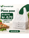 Bærepose Pizza pose plast HDPE 390/180x580mm Hvid 500stk/kar - 