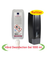 Hånddesinfektion gel 1000 ml. refill til dispenser