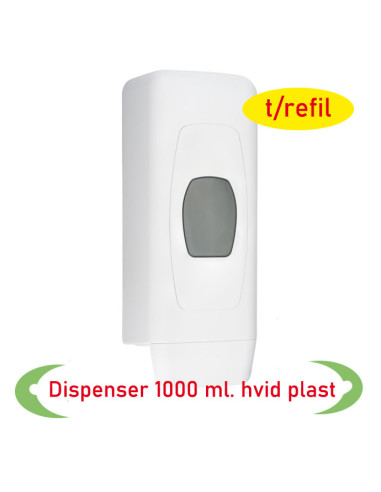 Dispenser Clasic Til Sæbe/Desinfektion påfyldning Plast Hvid