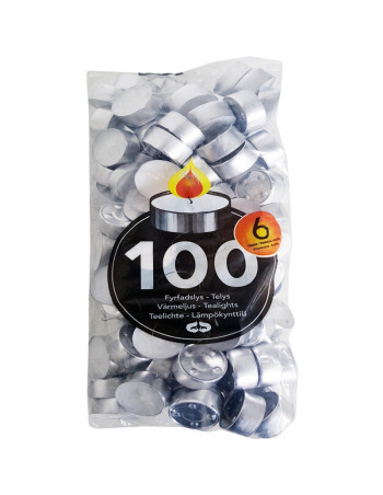 Fyrfadslys hvid 6 timer 6x100stk/kar - 