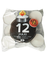 Tealight white 10 hours 16x12pc/box - 
