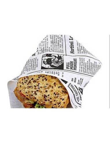 Sandwichpapir Old News 38x50cm 1000stk/kar - 