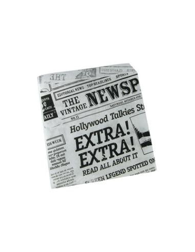 Burger pocket w/PE Old News (15x16cm) - 