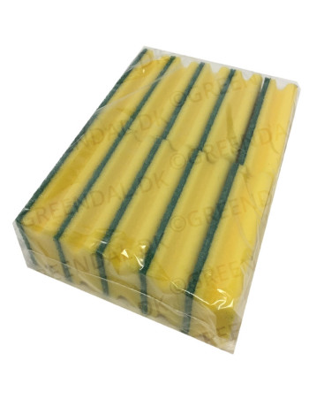 Scouring Sponge Yellow/Green Pro 10pc/ps -  2