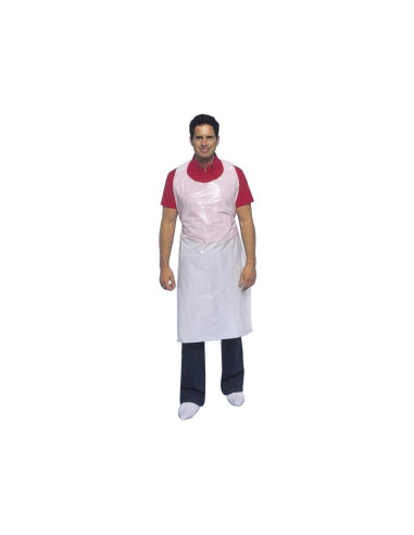 Aprons poly heavy white 800x1300mm 100pc/pack - 