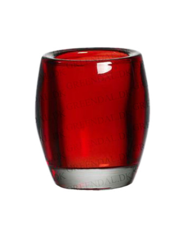 Tealight holder red oval 6pc/pak - 