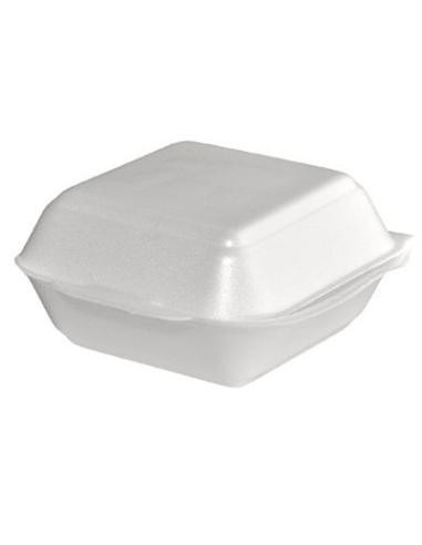 Burger box foam small m/lid Krt. 5x100pc/pk. - 