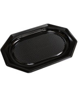 Serving dish Small plastic black 100pc - 