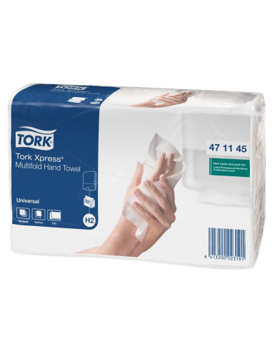 Papirhåndklæde Tork Xpress H2 2-lags 3800ark/krt - Papirhåndklæde Tork Xpress H2 2-lags 3800ark/krt -
