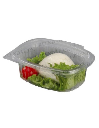 Plastic tray w/hinged lid Oval Ready 100pc/pack - 