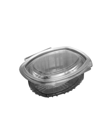 Plastic tray w/hinged lid Oval Ready 100pc/pack -  2