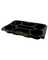 Tapas/dish Tray 7-room w/loose lid 25pc/box - 