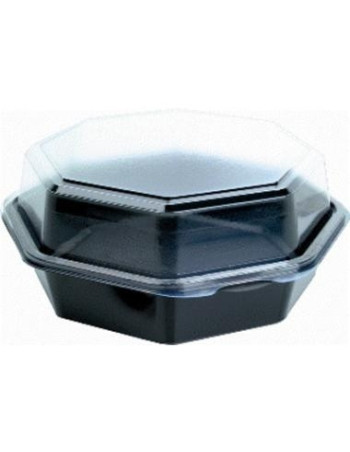Plastic tray Octaview 1-room 19x19x8cm 850ml Black 270pc/box - 