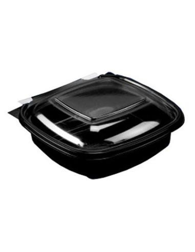 Salatbakke SquarePac m/ hængslet låg Sort - Salatbakke SquarePac m/ hængslet låg Sort -