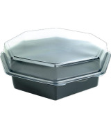 Plastbakke Octaview m/hængslet låg  sort 23x23x8cm - 