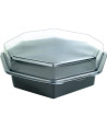 Plastic tray Octaview w/hinged lid black 23x23x8cm - 