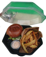 Plastbakke Octaview m/hængslet låg  sort 23x23x8cm - 