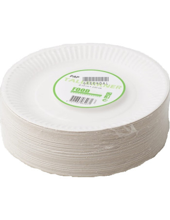 Plate White Cardboard 18cm 10x100pc/box - 
