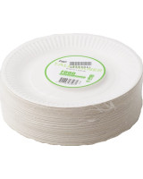 Plate White Cardboard 18cm 10x100pc/box - 