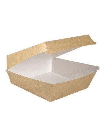 Burger/sandwich Boks XL Brun 19x19x8cm 125stk/kar - 