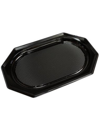 Serving platter Medium plastic black 45x30x3cm 100pc - 