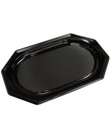 Serving platter Medium plastic black 45x30x3cm 100pc - 