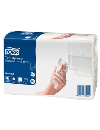 Papirhåndklæde Tork Xpress H2 2-lags 3800ark/krt - Papirhåndklæde Tork Xpress H2 2-lags 3800ark/krt -