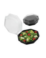 Plastic tray Octaview 1-room 19x19x6cm 850ml Black 270pc/box - 