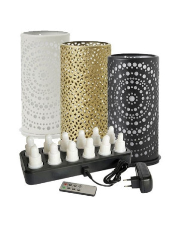 Candlestick t/LED metal 140x75mm Billy Black 4pc/pack -  2