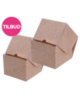 Burger box 135x135x105mm 4-pack q-lock Kraft 195pc/box - 