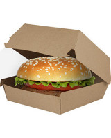 Burgerboks 12x12x8cm Kraft brun/hvid 300stk/kar - 