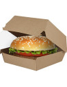 Burger box 12x12x8cm Kraft brown/white 300pc/box - 