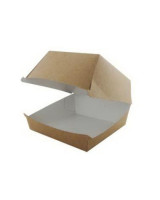 Burger box 12x12x8cm Kraft brown/white 300pc/box - 