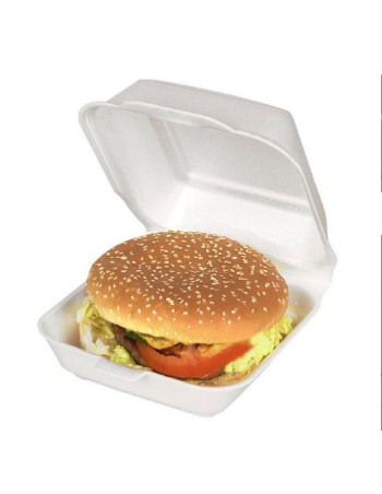 Burgeræske Skum stor m/låg IP6 Hvid 5x100stk/kar -  2