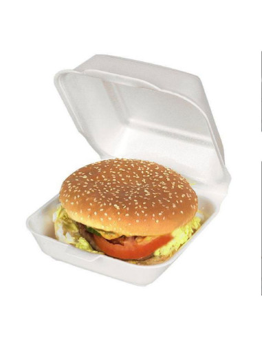 Burgeræske Skum stor m/låg IP6 Hvid 5x100stk/kar - 