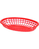 Basket oval 23.5x14.9x5.08cm PE Red 12pc/pack - 
