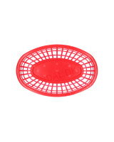 Basket oval 23.5x14.9x5.08cm PE Red 12pc/pack - 