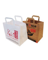 Paper carrier bag Take-away brown 13L 25x17x25cm - 