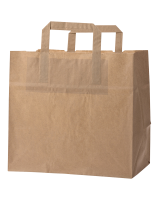 Papirsbærepose Take-away brun 13L 25x17x25cm - 