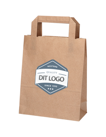 Paper carrier bag Take-away brown 6L 18x10.5x23cm - 