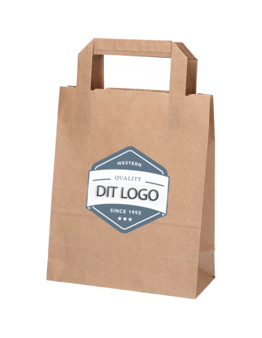 Paper carrier bag Take-away brown 6L 18x10.5x23cm - 