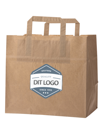 Paper carrier bag Take-away brown 13L 25x17x25cm - 