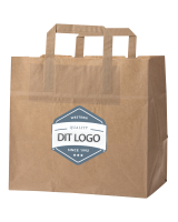 Paper carrier bag Take-away brown 13L 25x17x25cm - 