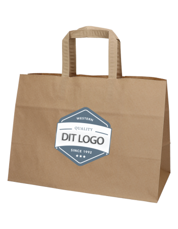 Paper carrier bag Take-away brown 17L 35x17x24.5cm - 