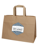 Paper carrier bag Take-away brown 17L 35x17x24.5cm - 