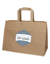 Paper carrier bag Take-away brown 17L 35x17x24.5cm - 